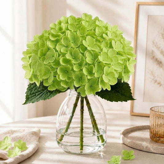 Hydrangea Artificial Flowers in Vase Fake Flowers for Home Decor