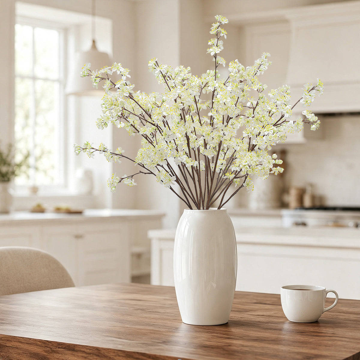 8Pcs 35.4'' Artificial Cherry Blossom Branches for Home Wedding Decor