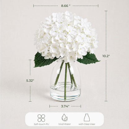 Hydrangea Artificial Flowers in Vase Fake Flowers for Home Decor
