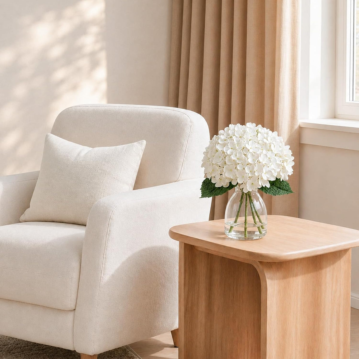 Hydrangea Artificial Flowers in Vase Fake Flowers for Home Decor