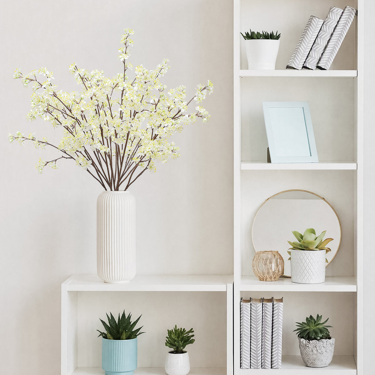 8Pcs 35.4'' Artificial Cherry Blossom Branches for Home Wedding Decor
