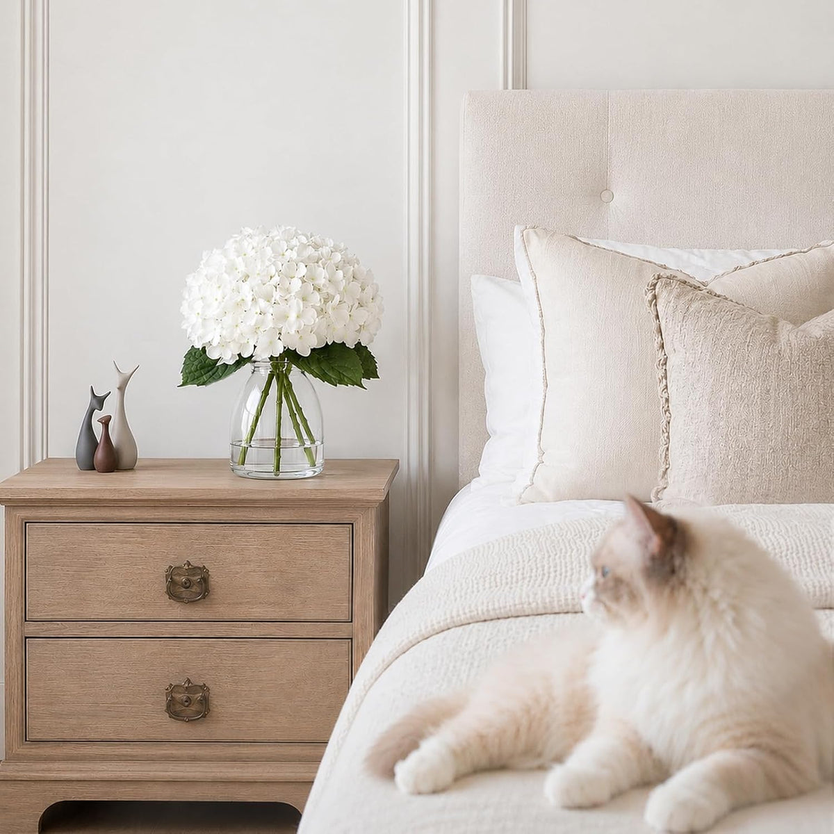 Hydrangea Artificial Flowers in Vase Fake Flowers for Home Decor