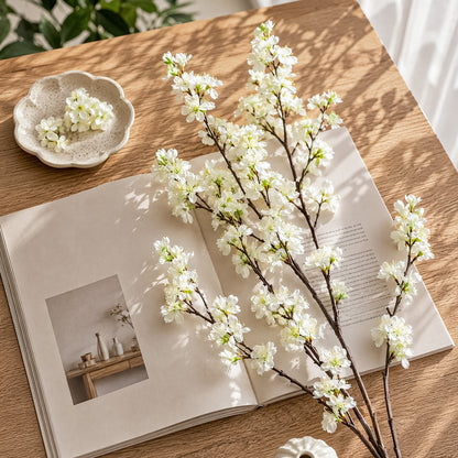 8Pcs 35.4'' Artificial Cherry Blossom Branches for Home Wedding Decor