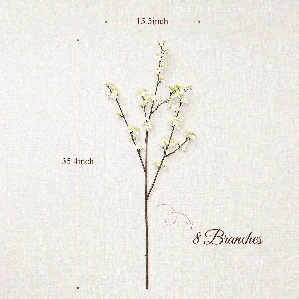 8Pcs 35.4'' Artificial Cherry Blossom Branches for Home Wedding Decor