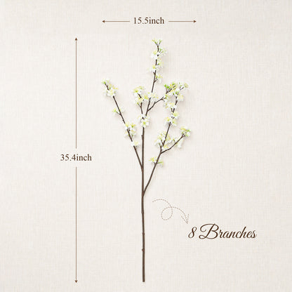 8Pcs 35.4'' Artificial Cherry Blossom Branches for Home Wedding Decor