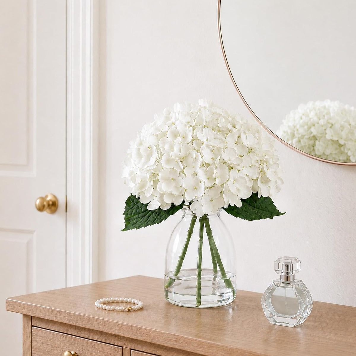 Hydrangea Artificial Flowers in Vase Fake Flowers for Home Decor